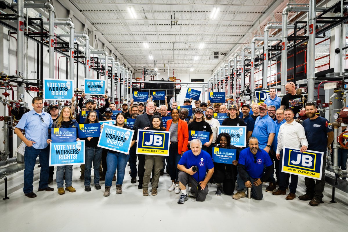 teamjb_hq's tweet image. YES for Workers’ Rights and YES for @JBPritzker and @JulianaforLG.