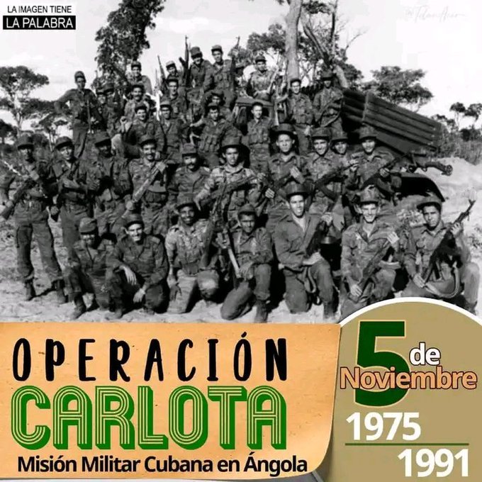 Se cumplen hoy 47 años del inicio de la #OperacionCarlota que garantizó la independencia del pueblo de Angola y permitió posteriormente la eliminación del régimen apartheid en Namibia y Sudáfrica. 
#TenemosMemoria #EducacionSanctiSpiritus #CubaMined 
<a href="/FarfanPina/">Yamilet Farfán Pina</a> <a href="/AndreiArmasBra6/">Andrei Armas Bravo</a>