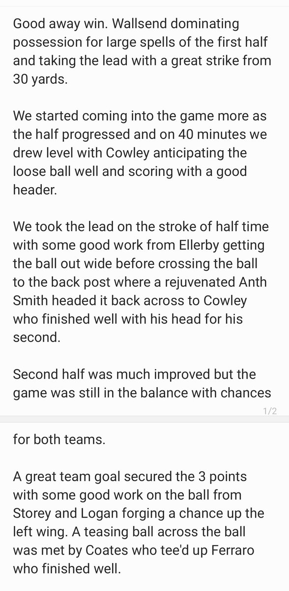 WMJAFC's tweet photo. FULL TIME || @BoysWallsend 1 - 3 WMJ

⚽️: Cowley (2), Ferraro
⭐️: Storey https://t.co/7J3dVy0GDI