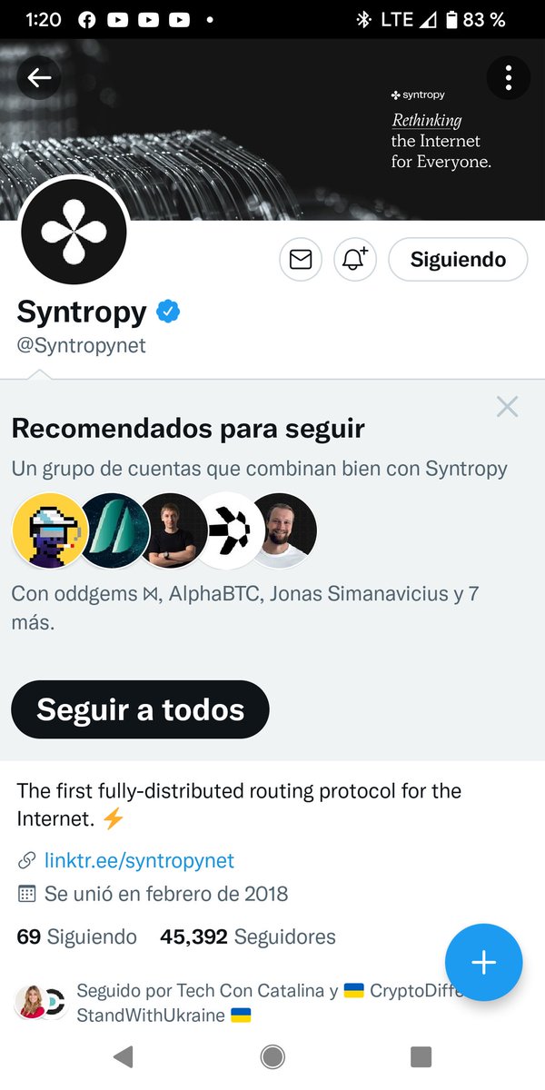 ojrv8's tweet photo. @Techconcatalina @Syntropynet @healthy_pockets @ericonomic @DiarioBitcoin https://t.co/KlbaBPmMS4