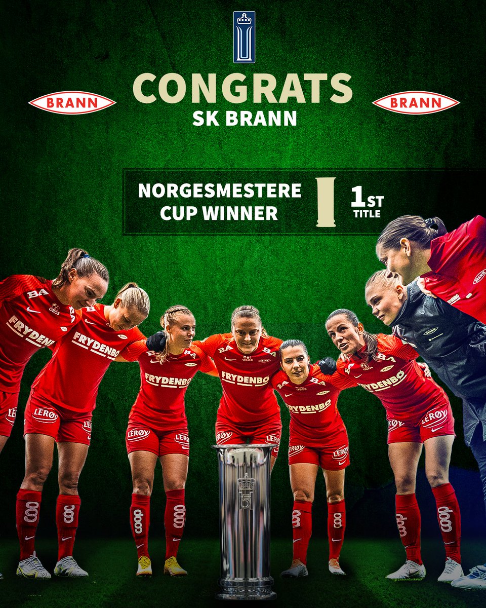 soccerdonna's tweet photo. SK Brann has won the Norgesmestere Cup🏆 for the first time. The 17-year-old Signe Gaupset was mainly responsible with her two goals in the 3-1 victory against Stabæk. Congratulations🎉.
#skbrann #signegaupset #norgesmesterecup #skbrannkvinner #woso https://t.co/68nzcCvViG