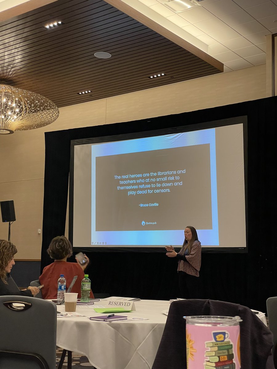 MrsBongiornoEdu's tweet photo. Censorship silences stories. It tells students they are not part of the American story - that certain students matter more. Thank you for sharing your story with us, @ElloEllenOh! 

#weneeddiversebooks #SLJSummit https://t.co/VWVv6MbqlG