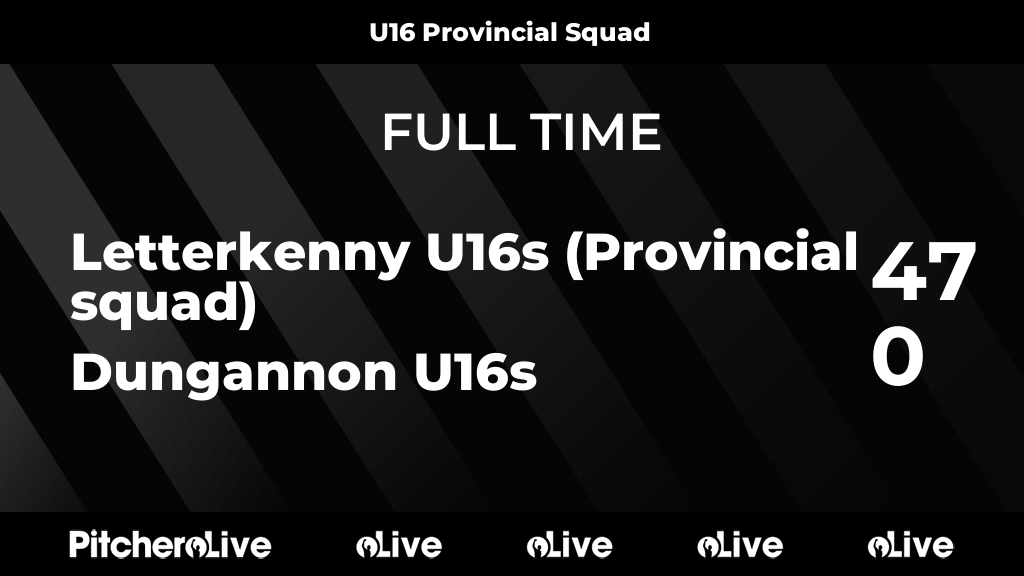 FULL TIME: Letterkenny U16s (Provincial squad) 47 - 0 Dungannon U16s
#LETDUN #Pitchero
letterkennyrfc.ie/teams/264599/m…