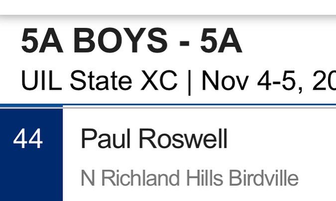 Congrats to Quinn Dixon &amp; Paul Roswell for outstanding performances at the UIL State Cross Country Meet today!  They finished 30th &amp; 44th respectively in 5A!  Great job Quinn &amp; Paul… we are proud of you!  GO HAWKS!!!
#wearebirdvilleisd #bisdshines #bhshawknation