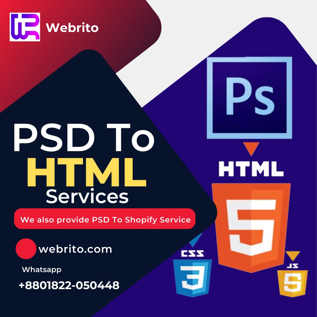 WebRitoOfficial's tweet image. PSD To HTML Service
Are you looking for a PSD To HTML Service?
We are offering a complete PSD To HTML Theme Development as per your requirement. Contact Webrito and let us solve it for you.
#PSD_To_HTML_Service
#PSDToHTMLService
#PSD2HTML
#PSDToHTML
webrito.com/others-service…