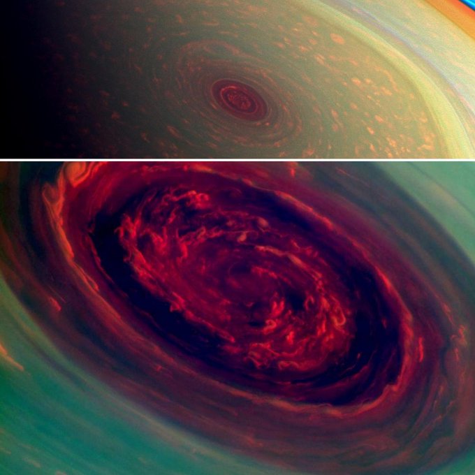 The storm om Saturn (the Rose of Saturn) Image Credit: NASA/JPL-Caltech/SSI More: cutt.ly/INqAJXc