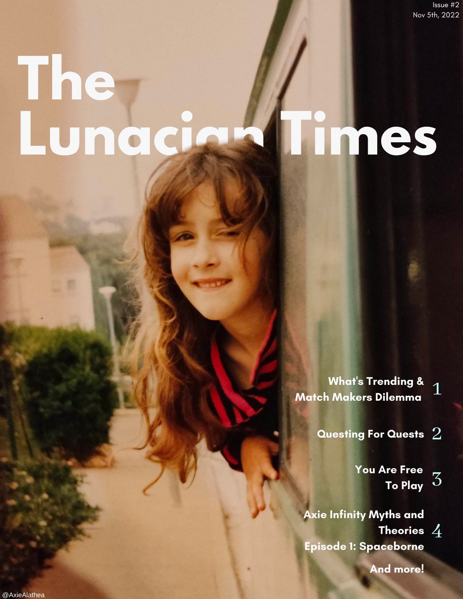BigYakAxieClub's tweet photo. The #LunacianTimes second issue is here!

Pages 1-3: Lunacian Times articles
Page 4: Lore
Page 5: Origin meta analysis
Page 6: Community submitted column
Page 7: Wordsearch (We kicked up the difficulty!)
Pages 8-9: Market Report

View it in a slideshow 👇
https://t.co/mHWkDgskRt https://t.co/FPBVfEh6bj
