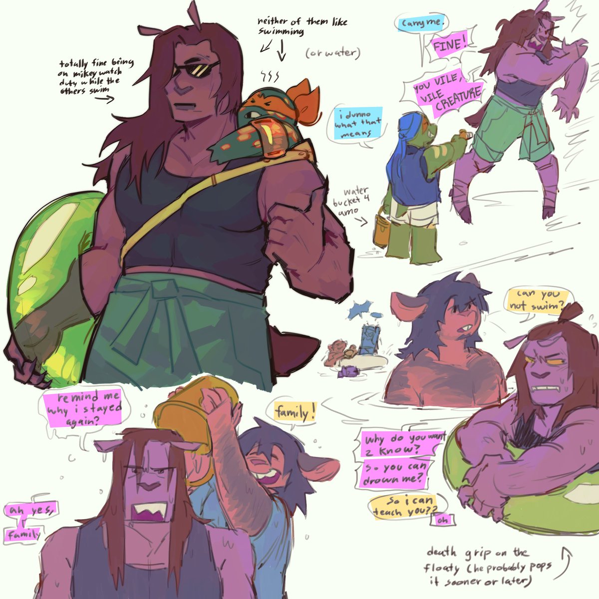 Swim day for the family!! (Drax hates water) #rottmnt 