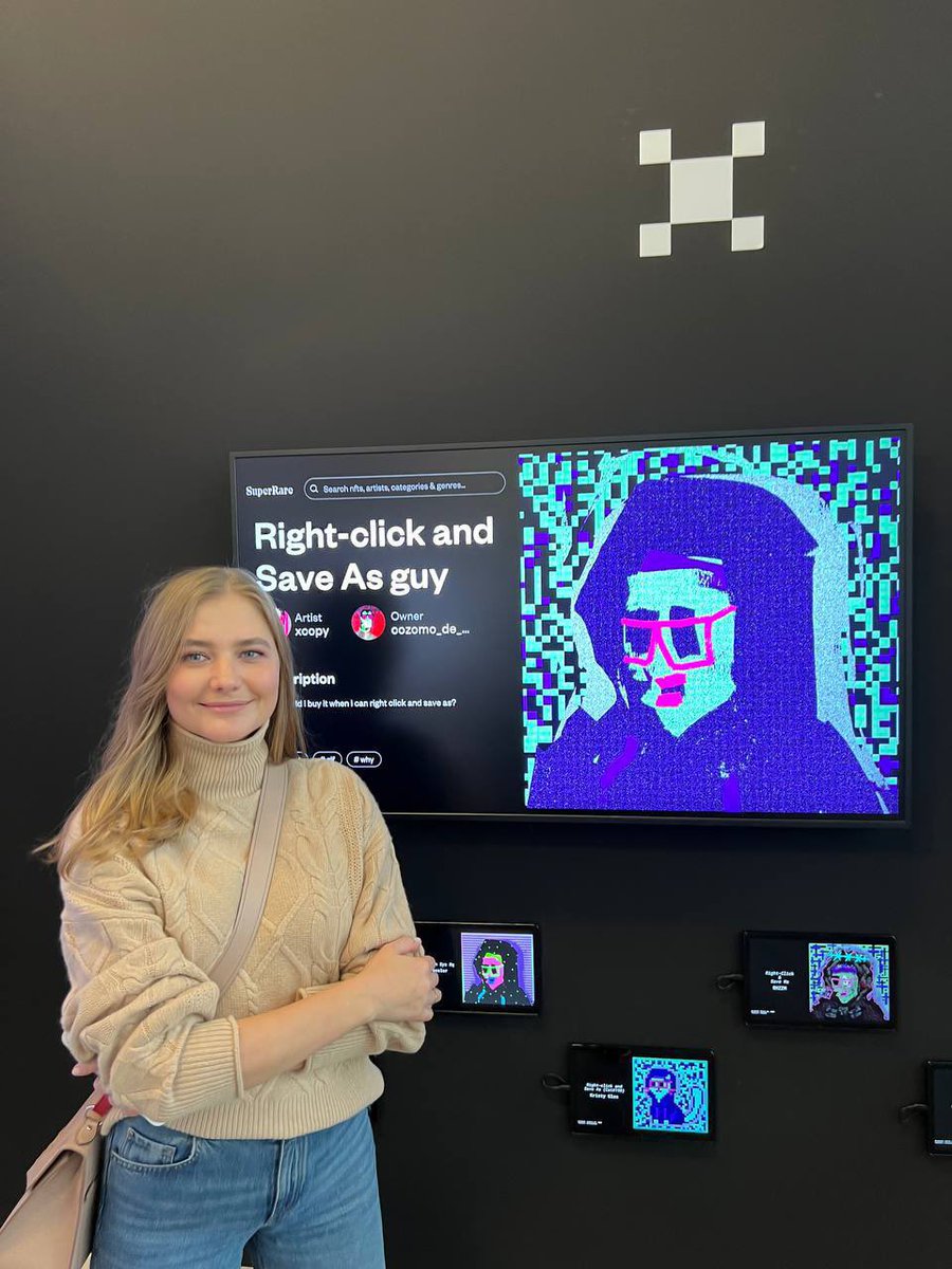 metapsy.io 🦄💨✨ (@metapsy_io) on Twitter photo Visited a REAL LIFE NFT exhibition today
Happy to see adoption & that it resonated with everyone, esp. glitch
Many familiar names represented
<a href="/XCOPYART/">XCOPY 🏴</a> <a href="/CozomoMedici/">Cozomo de’ Medici</a>
<a href="/artblocks_io/">Art Blocks</a>
<a href="/tylerxhobbs/">Tyler Hobbs Studio</a>
<a href="/FAKERARES_XCP/">🐸🐸🐸FAKE RARES🐸🐸🐸</a>
<a href="/larvalabs/">Larva Labs</a>
Recommended to include <a href="/hafftka/">hafftka</a> who they already knew Visited a REAL LIFE NFT exhibition today
Happy to see adoption & that it resonated with everyone, esp. glitch
Many familiar names represented
<a href="/XCOPYART/">XCOPY 🏴</a> <a href="/CozomoMedici/">Cozomo de’ Medici</a>
<a href="/artblocks_io/">Art Blocks</a>
<a href="/tylerxhobbs/">Tyler Hobbs Studio</a>
<a href="/FAKERARES_XCP/">🐸🐸🐸FAKE RARES🐸🐸🐸</a>
<a href="/larvalabs/">Larva Labs</a>
Recommended to include <a href="/hafftka/">hafftka</a> who they already knew