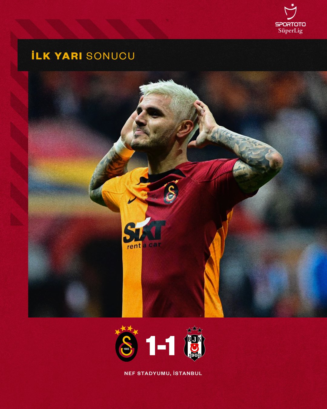 Galatasaray SK on X: Maç sonucu: Galatasaray 2-1 Beşiktaş 👏💪 #GSvBJK  @BybitTurkiye  / X