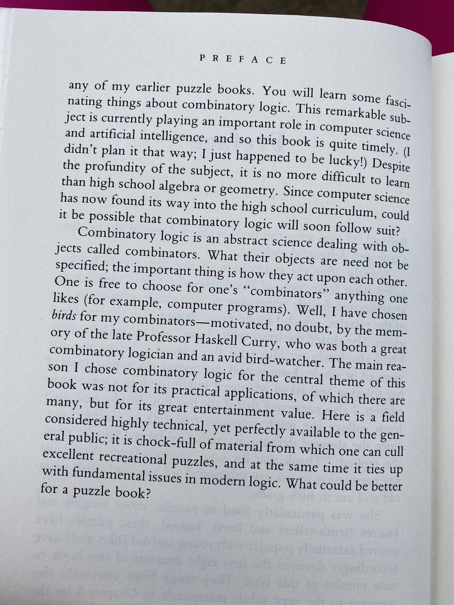 Lhianna17's tweet image. Written in the ‘80’s, by my favorite logician!  “…since computer science has now found its way into the high school curriculum, could it be possible that combinatory logic will soon follow suit?” …40 years later… sadly this did not happen! What will it take?