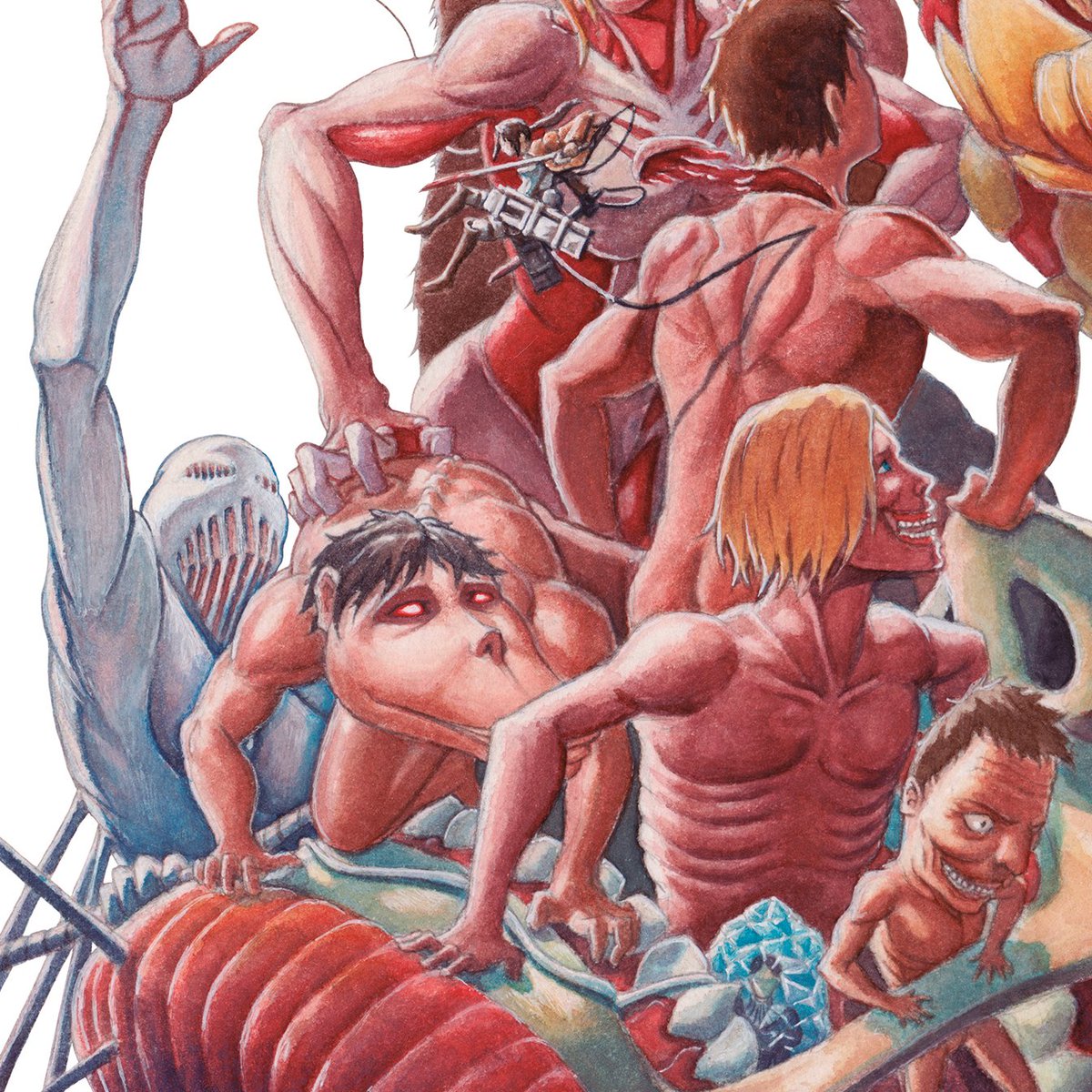 AythamiCruzDari's tweet image. Por fin, tras ver el capítulo 80 con @EvilAFM, puedo subir la ilustración de Shingeki sin hacerle spoiler.  Gracias Alex por esta aventura que compartimos entre todos, ^^