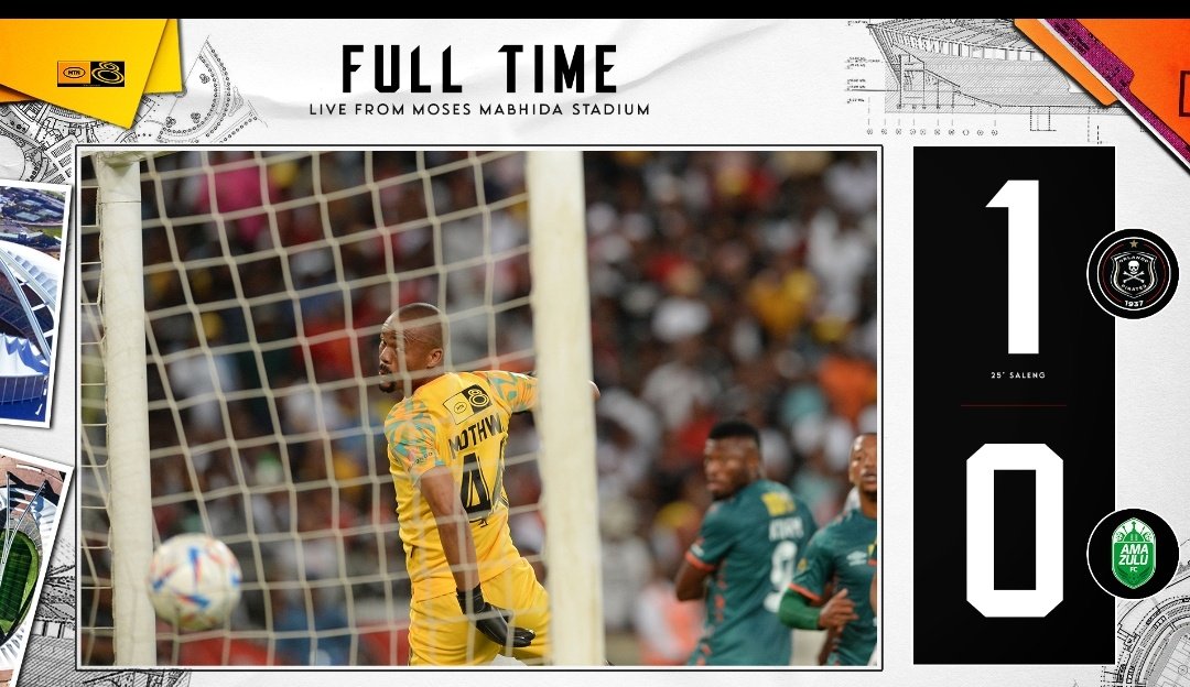 orlandopirates's tweet photo. ☠️ FT || @orlandopirates 1 - 0 @AmaZuluFootball
🥅 25' Saleng
⚫⚪🔴⭐
#Matchday #MTN8FINAL
#OrlandoPirates
#OnceAlways https://t.co/AX4GMX8dnl