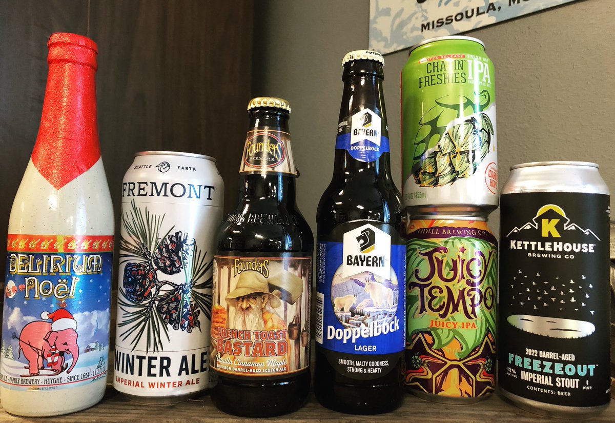 SulaBigHead1's tweet photo. A little something for everyone hitting the shop this week from @delirium.usa @delirium_brewery #noel @fremontbrewing #winter @foundersbrewing #bastard #frenchtoast @bayernbrewing #dopplebock @deschutesbrewery #chasinfreshies @odellbrewing #tempo @kettlehouse #freezeout #missoula https://t.co/btZGDoVjtS