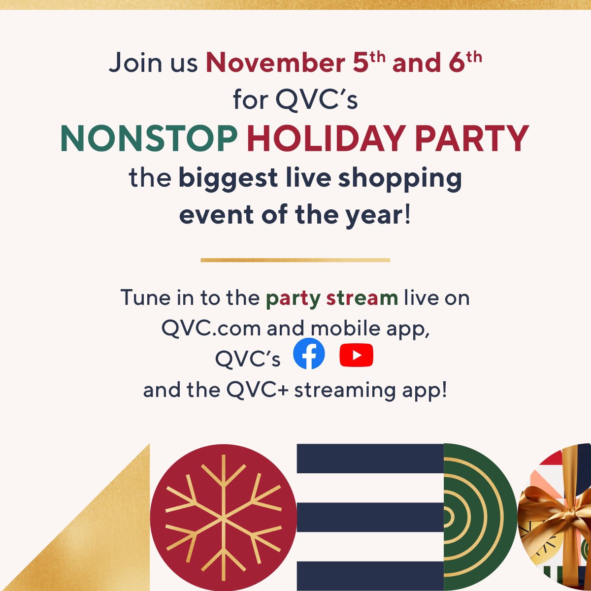 Join the #NonstopHolidayParty at 5pm ET to learn more about my favorite seasonal wine-inspired cocktail, before my full GIFFT wine tasting with @DavidVenableQVC and @MaryQVC tomorrow. 🍹 
qvc.co/kathiegiffordn…