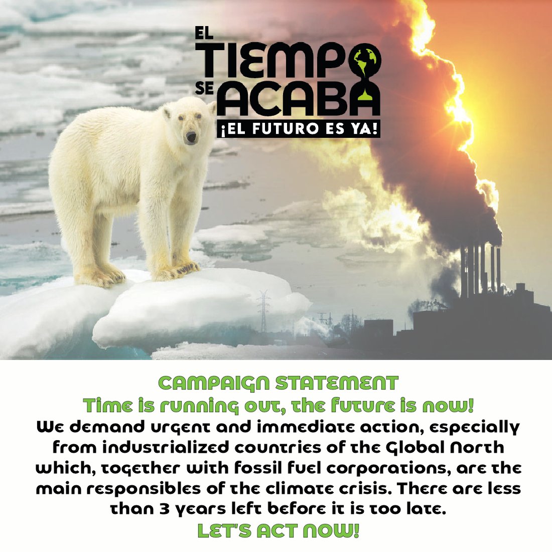 FundacionRenicc's tweet photo. Towards #COP27 Global South movements and global allies, demand world leaders, specially from the Global North, #RealSolutionsNOW, more #ClimateAmbition, #ClimateAction and #ClimateJustice
#ElTiempoSeAcaba⌛️#ElFuturoEsYa ✊��
Read the Campaign Statement https://t.co/089QfBMOBT https://t.co/EdfrLIkSsI