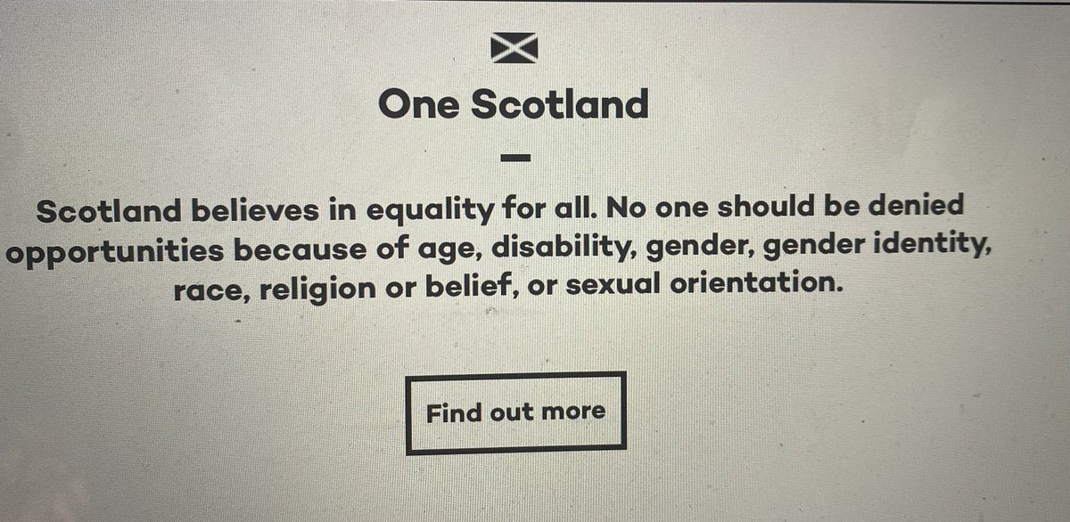 From the website of One Scotland, part of the Scottish Government. There was me thinking we had said #SexNotGender