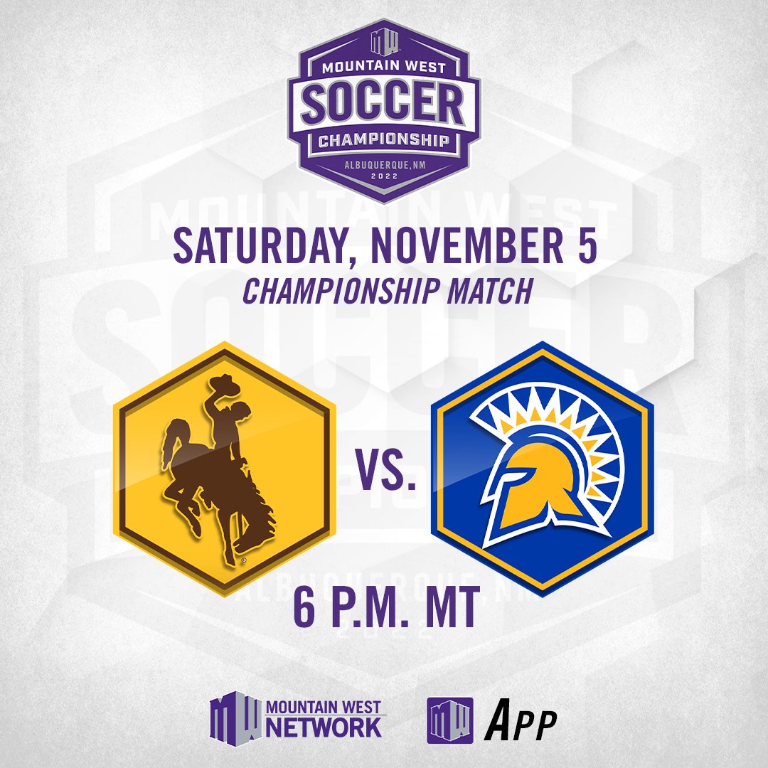 MountainWest's tweet photo. A great day to crown a champion 👑

@wyosoccer vs. @sjsusoccer for the #MWWSOC 🏆

Watch live on the Mountain West Network
💻: https://t.co/7dxjTdVckQ
📺: https://t.co/oAXlt1yo0y

#AtThePEAK | #GoWyo | #AllSpartans https://t.co/TYn616NrbH