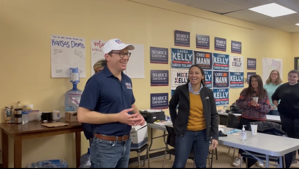 I'm in Mission kicking off our "Meet Me in the Middle" GOTV tour across the state with Rep. @ShariceDavids. Let's get out and vote!