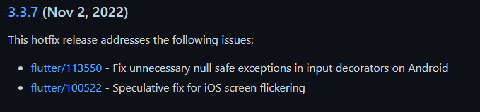 yann_devtg's tweet photo. 🔥🔥🔥A new Flutter release is available on the Stable Channel🔥🔥🔥
Version: 3.3.7 
Change Log: 

#flutter ,#flutterdev https://t.co/duN3TDRzPk