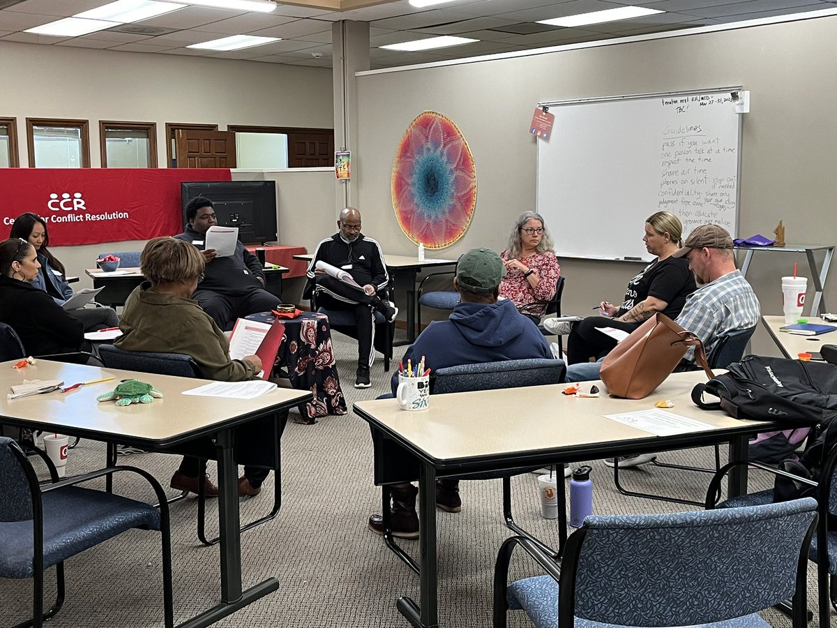 Restorative Justice on a Saturday! Neighborhood Accountability Board workshop today at CCR. #nothrowawaypeople #onecity #CJreform