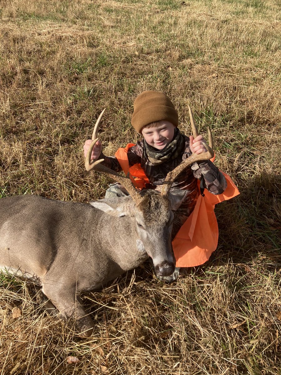 Not too shabby for a 7 year old boy’s second buck…
