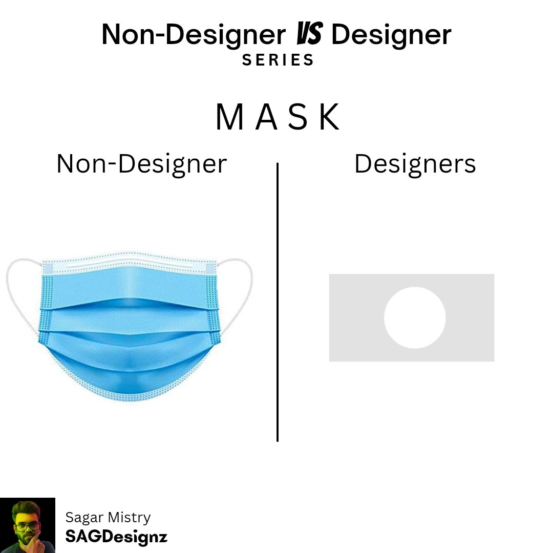 SAGDesignz's tweet photo. Non Designers VS Designers

DM me for any Graphic design projects 
Follow @SAGDesignz for amazing Designs, Tips and Resources for all #creative
#SAGDesignz #nondesigners #designers #ideas #mask #photoshopmask #adobe #adobephotoshop #vs #meme #memepost #memesdaily #fun #post https://t.co/zwnExT4yeE