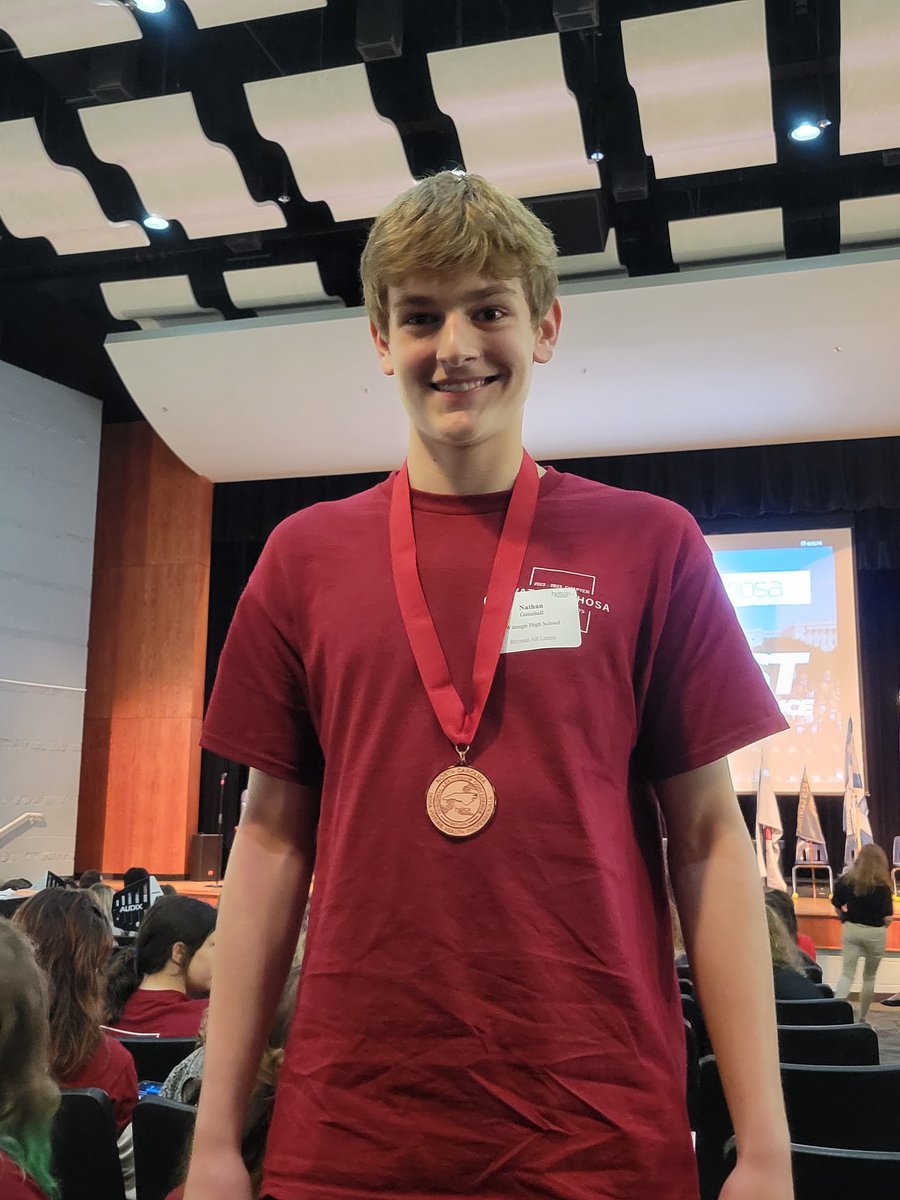 WataugaHOSA22's tweet photo. Congratulations Nathan!! 3rd in the region in Medical Terminology! 🎉👏 https://t.co/6heczf8MXn