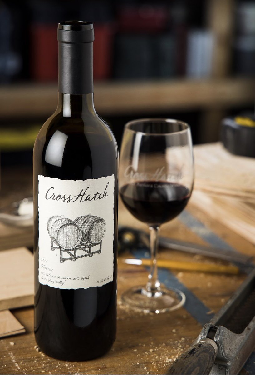 2018 CrossHatch Texture
80% Cabernet Sauvignon
20% Syrah

Only 76 cases made. 

The fruit hits your palate with a punch of deep plum and blackberry, followed by sage spice. The tannins draw in slow and soft adding to the long finish to this big red. 

crosshatchwinery.com