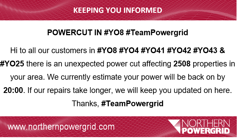Northpowergrid's tweet photo. #TeamPowergrid #TeamPowergrid #YO8 #YO4 #YO41 #YO42 #YO43 & #YO25 https://t.co/uMDr3XlzOB