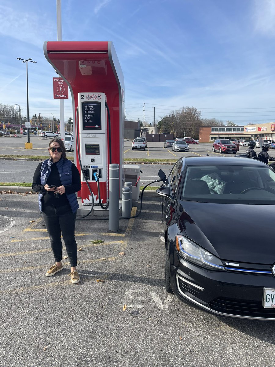 Charging our new-to-us used 2019 eGolf for the first time. Very excited. Bye-bye gasoline! | #LiveNetZero @CanGeo @VW