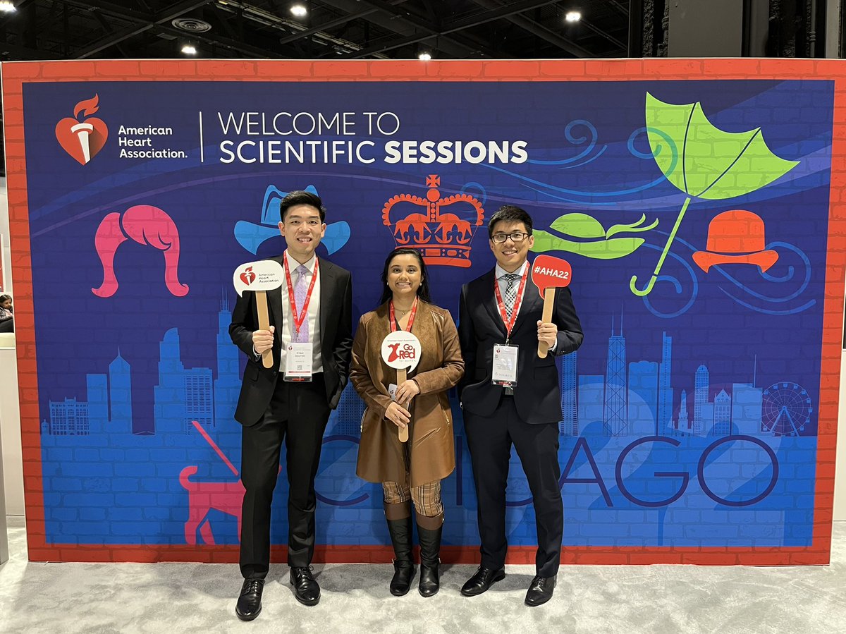 Conference season continues! Pictured are few of our residents representing Houston Methodist in Chicago this weekend at #AHA22! 🤩