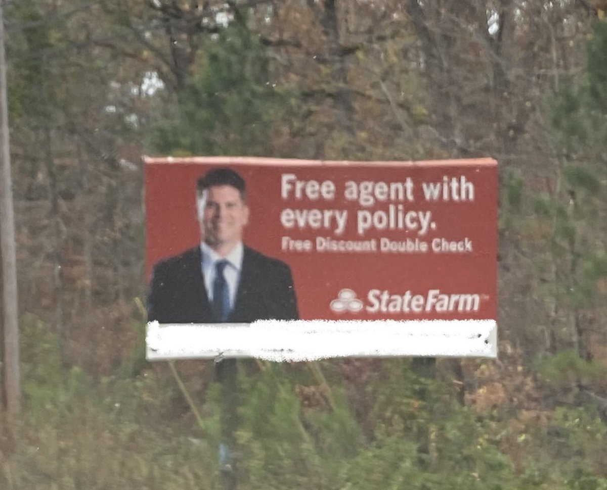 3262dana's tweet photo. Had to do a double take when I saw this on my way home. Has @ColinJost found a new job? @nbcsnl #snlWeekendUpdate #WhenJokesDontPayTheBills @jimmyfallon @kenanthompson #michaelche #statefarm #insurancenews https://t.co/59PT4oXSRX