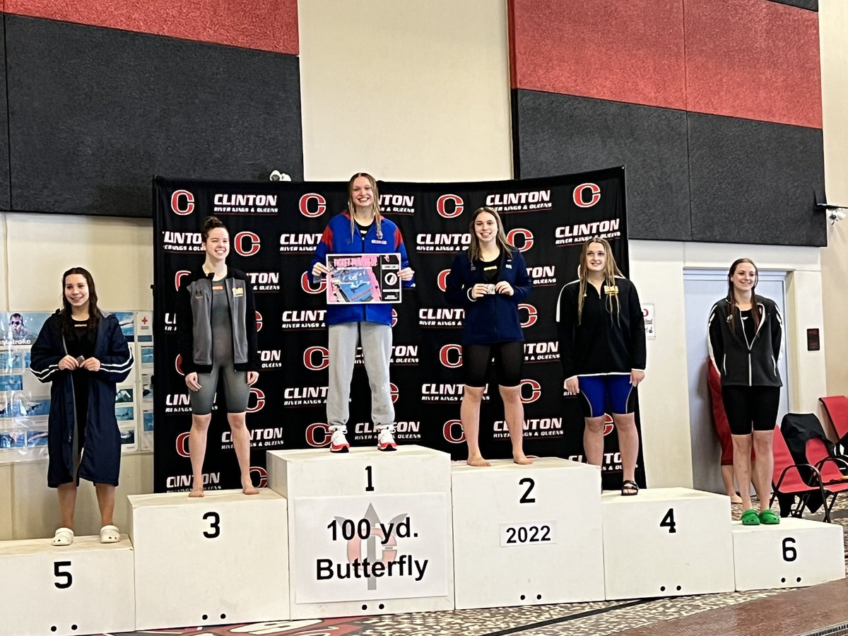 100 butterfly
1. Hannah Cousins DAV CEN 56.01
2. Dawsyn Green PV 58.27
3. Alyssa Witt BETT 59.80
4. Riley Wehr BETT 1:00.03
5. Ellen Tews 1:00.55
6. Maddy Grueter ICW 1:01.02
#iahsswim