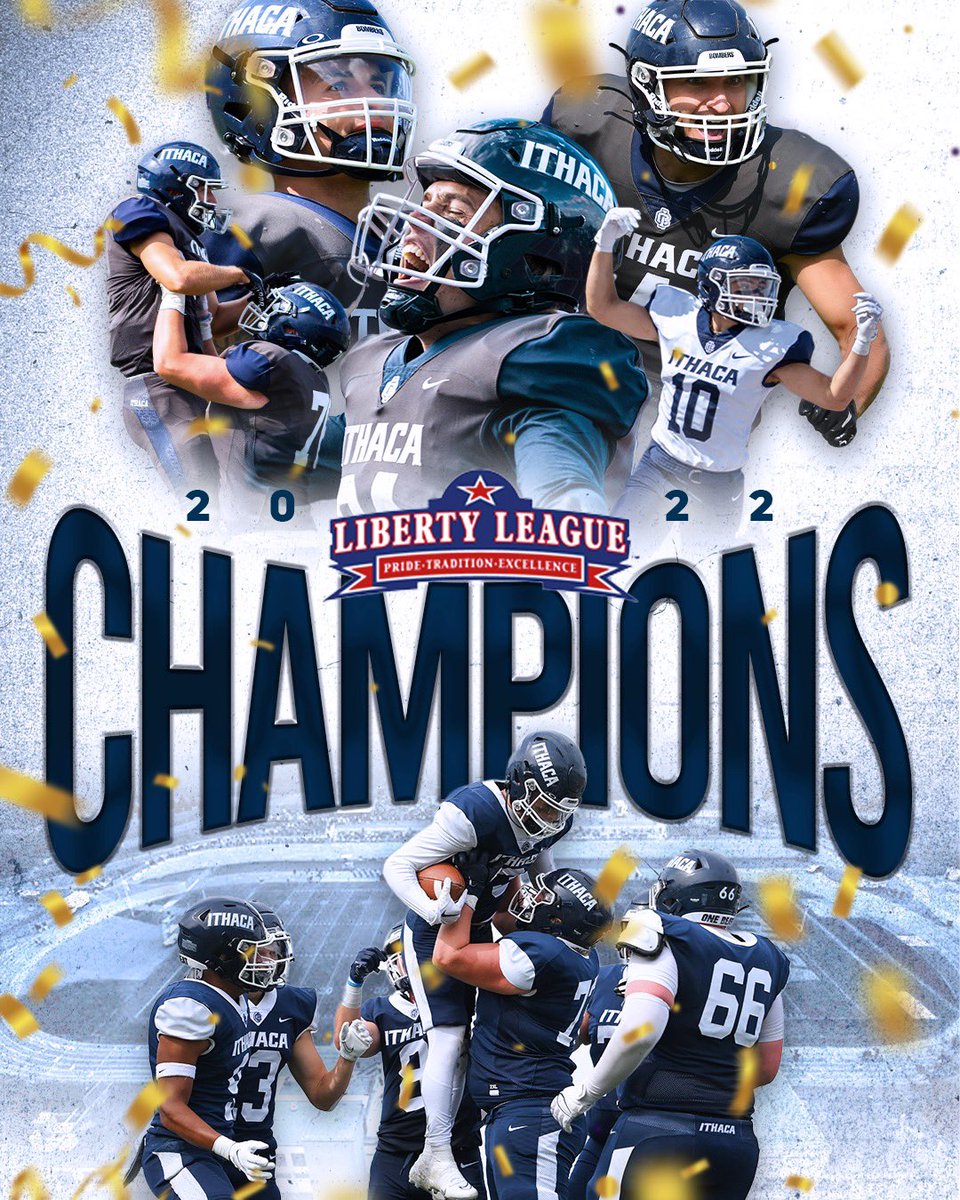 For the first time in program history, the Ithaca Bombers are LIBERTY LEAGUE CHAMPIONS! #GoBombers | #OneBeat | #D3FB