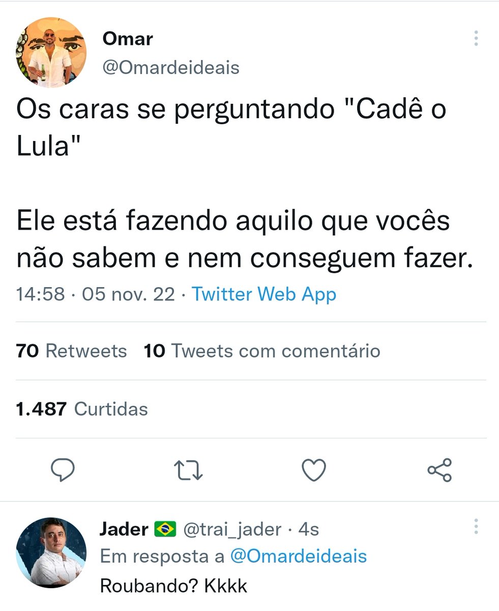 trai_jader's tweet photo. Cadê  o Lula 
Quando a piada vem pronta! https://t.co/2kSo9rfkxS