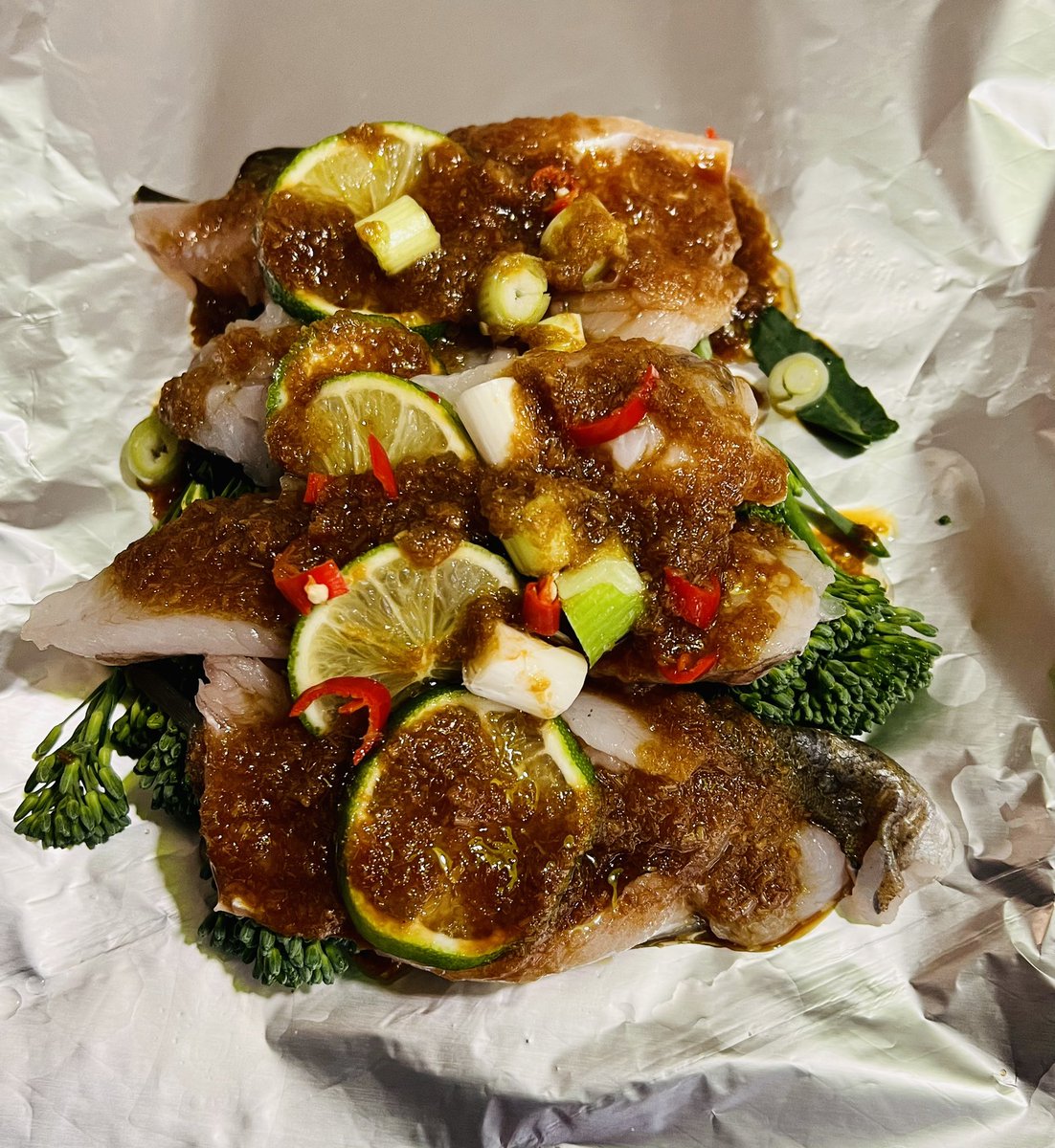 bryce_isobel's tweet photo. Back in Sept. OH was invited on a local fishing trip along #FoweyRiver &amp; out to #PolridmouthCove. There was quite a swell so OH felt he’d ‘sweated’ 🤢for his catch! Used last of it tonight - fresh from freezer - with @waitrose fab aromatic fish recipe. Think I did it justice 👍 https://t.co/0TTQLZNhwV