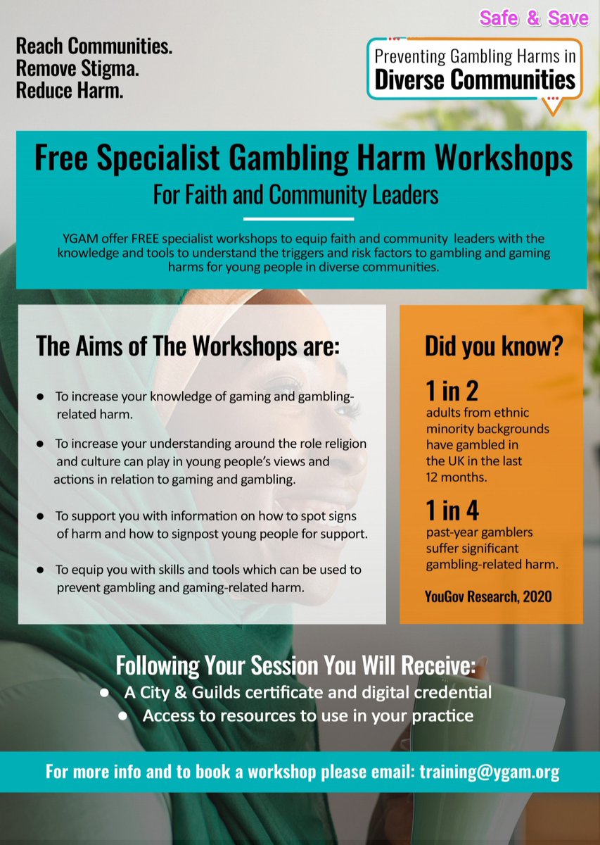 safensave's tweet photo. Preventing Gambling Harms in Diverse Communities
@YGAMuk Are #Supporting @safensave To Raise #Awareness About How #Gaming &amp; #Gambling Destroying Our Society
#GamblingTwitter #Youth #Safe #UK
Please register using the link below to attend on 23 November 6pm
https://t.co/MROqsfUlA0 https://t.co/yHC5i9UJTf