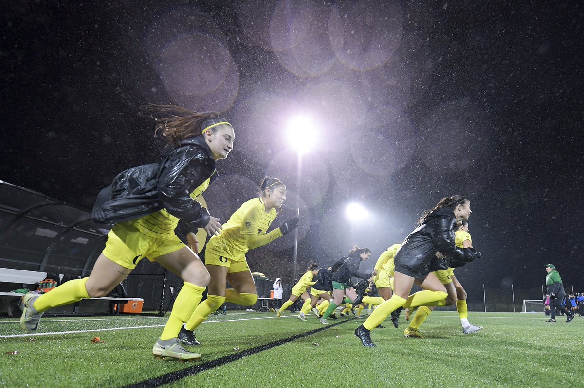 The Oregon Ducks and the Oregon State Beavers come to a 2-2 draw after 90 minutes of rainy play on senior night at Papé Field in Eugene, Oregon on November 4, 2022.