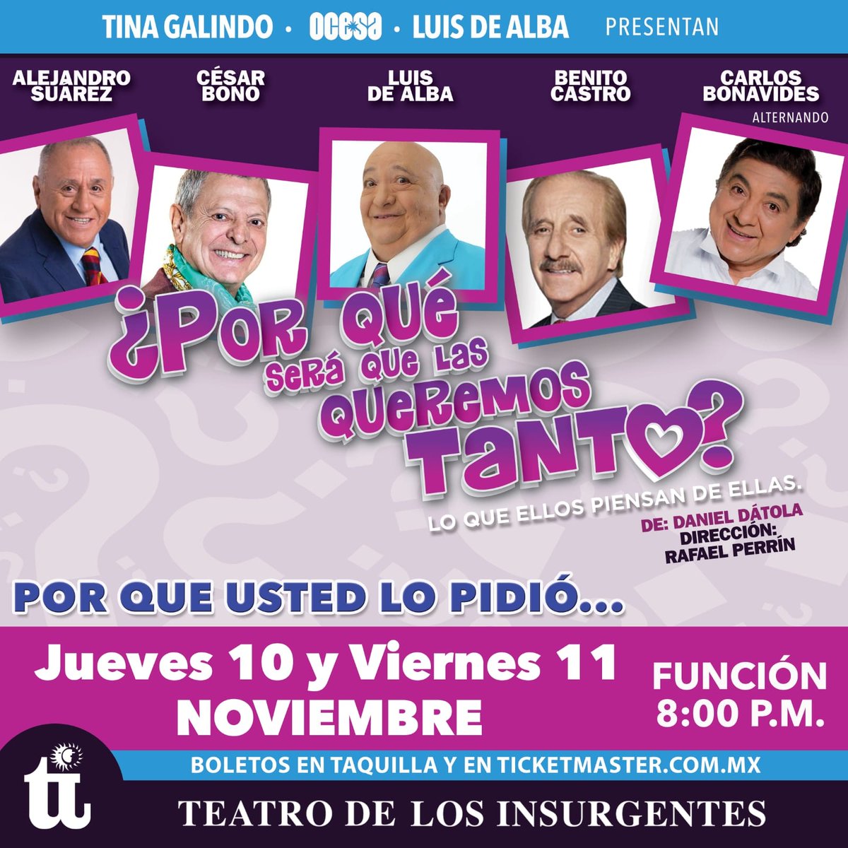Últimas semanas ** nos vamos de Gira** no te puedes perder está puesta en escena los mejores comediantes . Venta en ticketmaster.com.mx/por-que-sera-q…
