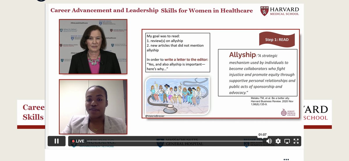 #MedTwitter #MedEd - Welcome A New Force In Medicine - 💪🏾👏🏾So proud of our own @ValerieBresier and @JulieSilverMD at the Women’s Leadership Course @HarvardMed discussing #allyship #mentoring #sponsorship 
#SheLeadsHealthcare 🙋🏽‍♀️
#InvestInHer 💰
#WomenInMedicine 👩🏽‍⚕️