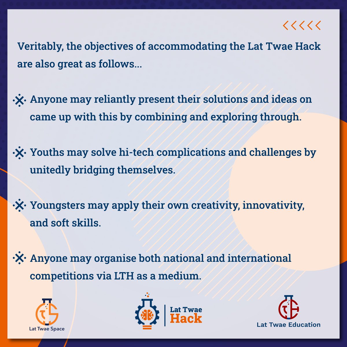 lattwaehack's tweet photo. We would like to introduce you with our new platform, Lat Twae Hack, the next initiative by Lat Twae Space and Lat Twae Education. Lat Twae Hack is a platform on which LTS &amp; LTE is about to host competitions based on trending technologies and development.#lattwaehack #lth https://t.co/qzYSKwtQGN