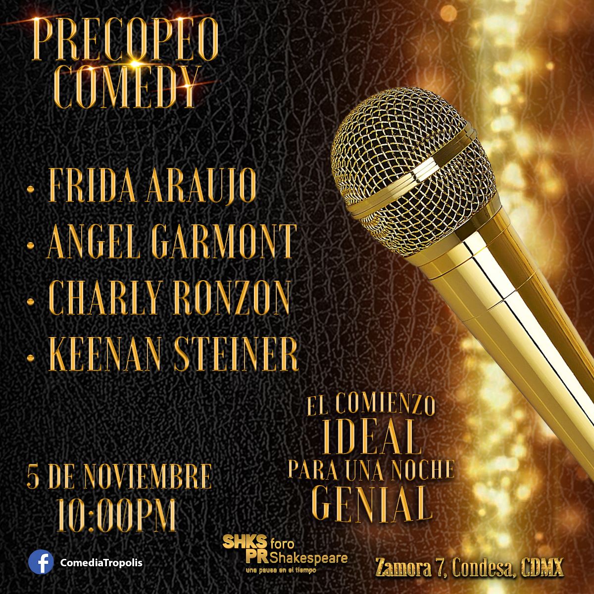 BeCoffeeTime's tweet image. Hoy hay show en LaBamba.lina de @ForoShakespeare ¿Quieres ir a reír sabroso? Pues no te pierdas @PrecopeoComedy a las 22:00 hrs. 

boletos.shakespeareycia.com/eventperforman…