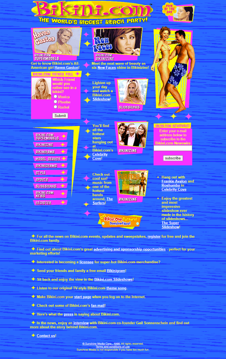 WebDesignMuseum's tweet photo. Web design trends in 1999

– Backstreet Boys
– Bikini
– eBoy
– Mortal Kombat

#WebDesignHistory https://t.co/2K6EYqvJKY