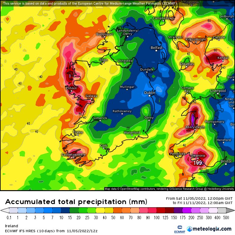 Carlow Weather on Twitter "Total rainfall forecast up to Thursday
