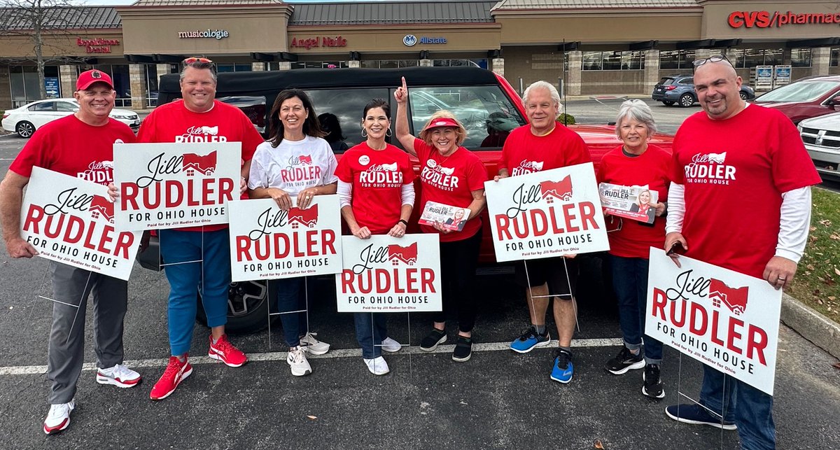 Many thanks to Representatives Marilyn John, Phil Plummer and Jon Cross, Ohio House candidates Tim Barhorst and Angie King (from Northwest Ohio), Wes Farno and Joan Kaniaris for helping to pass out literature in Westerville this afternoon! #JillRudlerforOhio