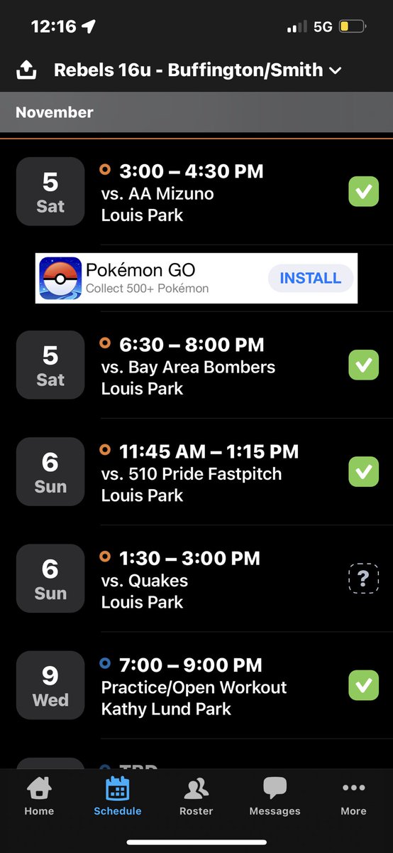Super pumped for this weekend down in Stockton!! Cannot wait to showcase me and my teams skills. This is my schedule for my team. Go Rebels!💙❤️