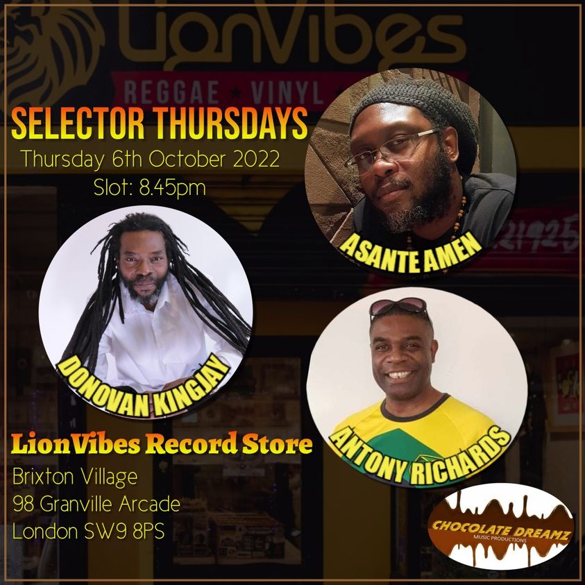 Good Vibez! Large up <a href="/AsanteAmen/">Asante Amen</a>, <a href="/DonovanKingjay/">Donovan Kingjay</a>, LionVibes Record Store and of course me Management Evelyn Germain <a href="/ChocDreamzMusic/">Chocolate Dreamz Music Productions</a>. Big Tings! 🔥🔥🔥