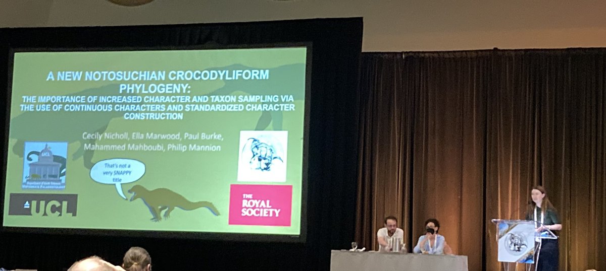 Phil Mannion (@pdmannion) on Twitter photo Great talk from <a href="/ES_UCL/">EarthSciences UCL</a> PhD student <a href="/piginatutu/">Cecily Nicholl</a> on notosuchians, including a giant new phylogeny for these bizarre crocs #2022SVP Great talk from <a href="/ES_UCL/">EarthSciences UCL</a> PhD student <a href="/piginatutu/">Cecily Nicholl</a> on notosuchians, including a giant new phylogeny for these bizarre crocs #2022SVP