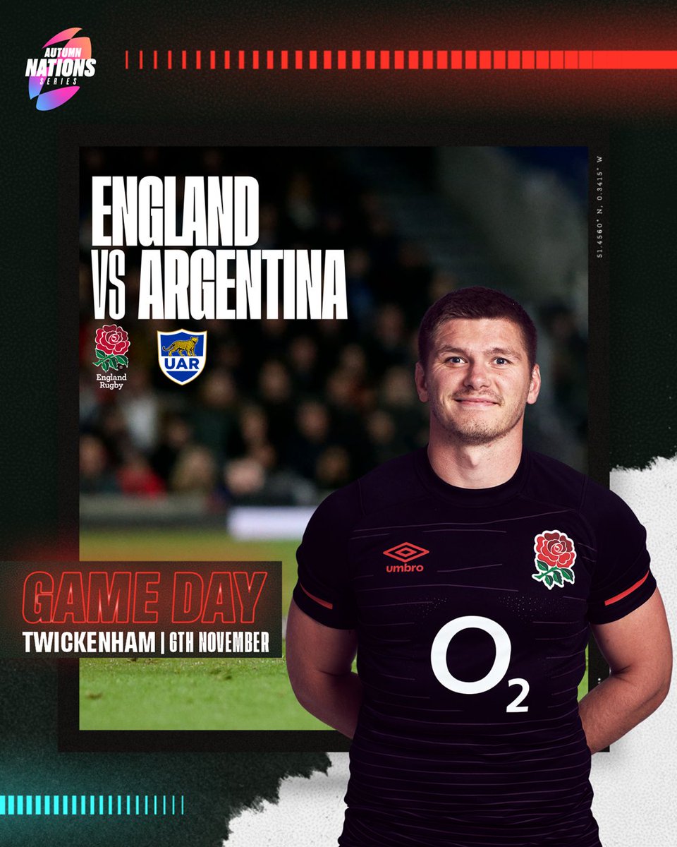 EnglandRugby's tweet photo. 𝗜𝘁'𝘀 𝗴𝗮𝗺𝗲 𝗱𝗮𝘆!

Come on England! 🏴󠁧󠁢󠁥󠁮󠁧󠁿

#ENGvARG https://t.co/9kexoUmcUT
